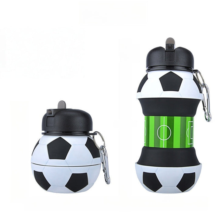 550ml Collapsible Football Water Bottle – Portable Silicone Sporty Foldable Drinkware - DHACTIVE 4