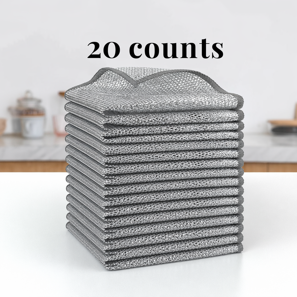 Diamond-Weave Scrub Cloths for Kitchen – Non-Scratch, Odor-Free, 10/30 Packs
