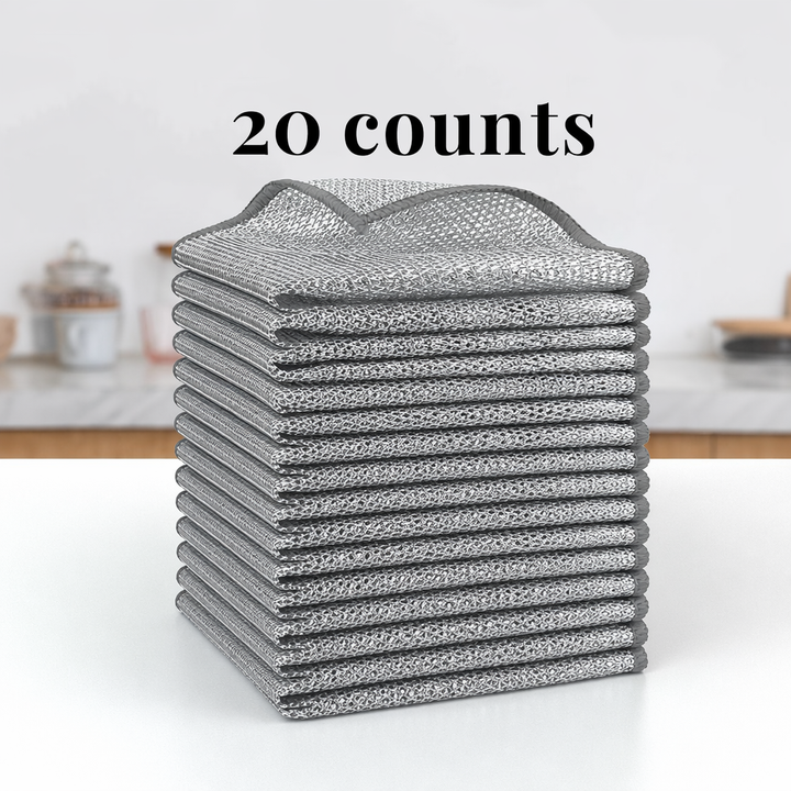 Diamond-Weave Scrub Cloths for Kitchen – Non-Scratch, Odor-Free, 10/30 Packs