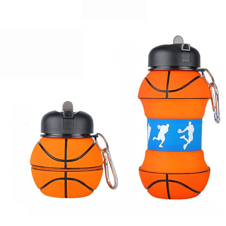 550ml Collapsible Football Water Bottle – Portable Silicone Sporty Foldable Drinkware - DHACTIVE 5
