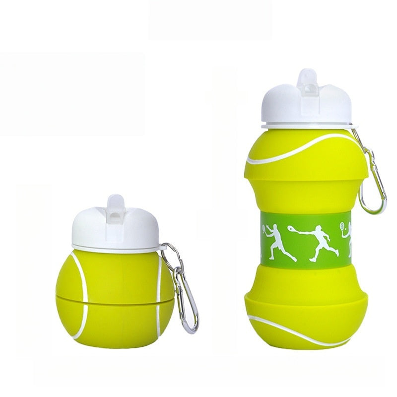 550ml Collapsible Football Water Bottle – Portable Silicone Sporty Foldable Drinkware - DHACTIVE 6