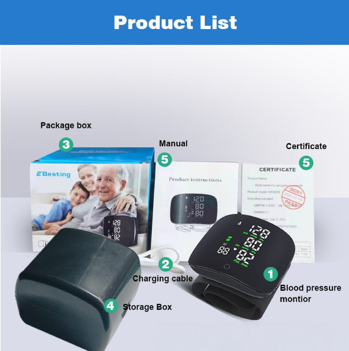 Wrist Blood Pressure Monitor – Effortless Daily Tracking - DHACTIVE 5