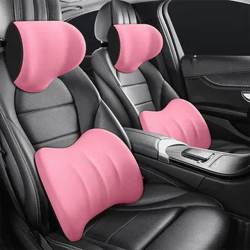 Ergonomic Car Neck &amp; Lumbar Support Cushion Set for Driving Comfort