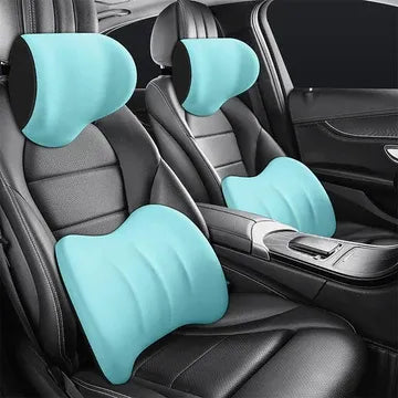 Ergonomic Car Neck &amp; Lumbar Support Cushion Set for Driving Comfort