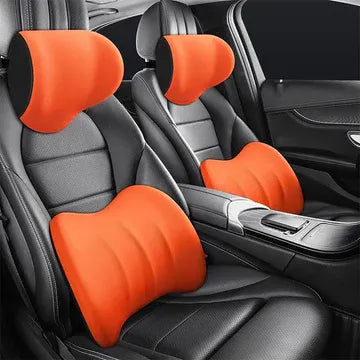 Ergonomic Car Neck &amp; Lumbar Support Cushion Set for Driving Comfort - DHACTIVE 19