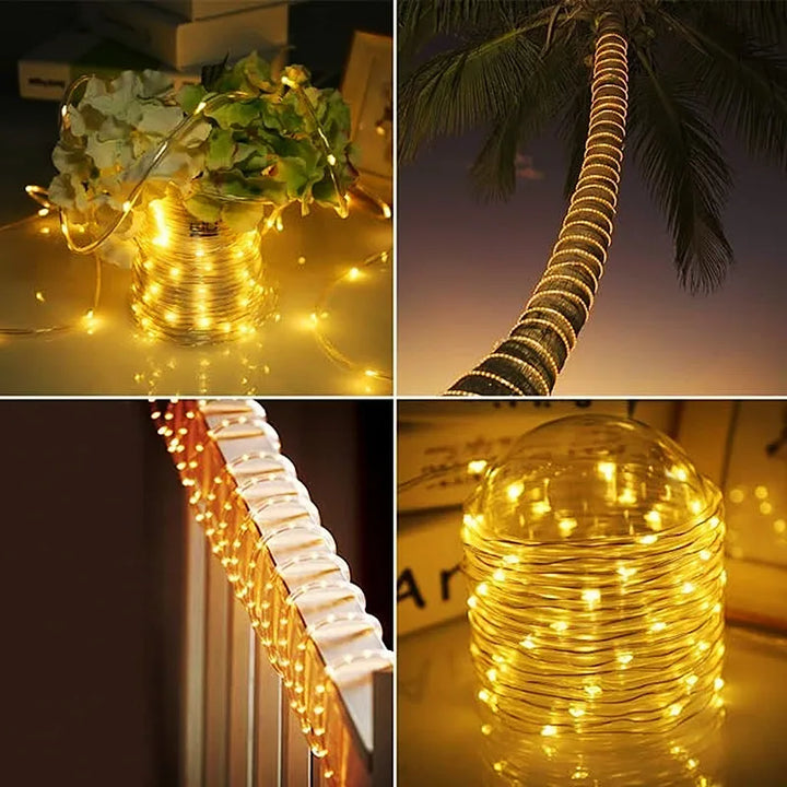 String Lights Outdoor – 7–32 m – Solar Powered &amp; Waterproof – 8 Light Modes – Christmas, Garden &amp; Party Lighting - DHACTIVE 5