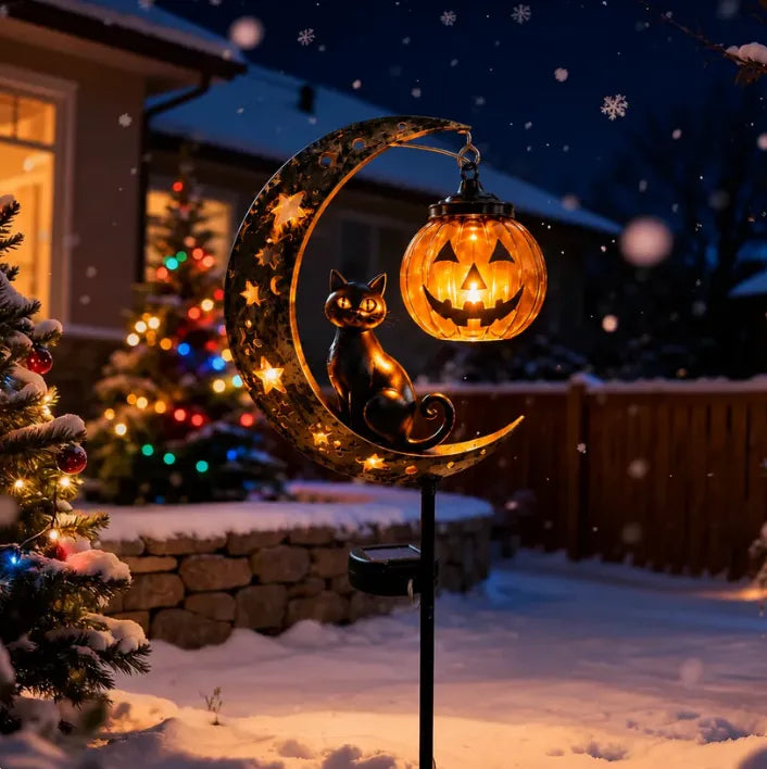 Solar Black Cat Halloween Garden Stake Light | IP65 Waterproof Outdoor Decor