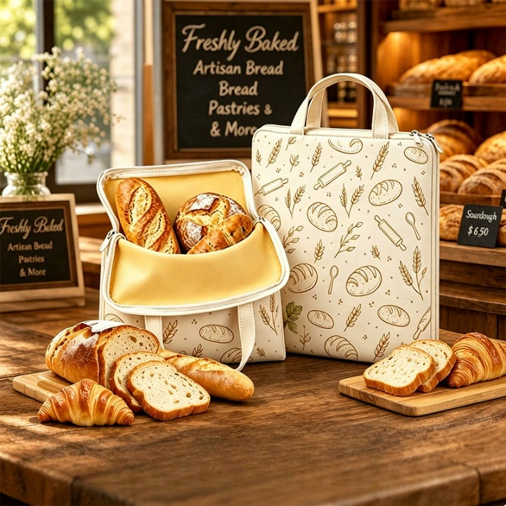 Beeswax Bread Storage Bags - Reusable Cotton Zipper Bags