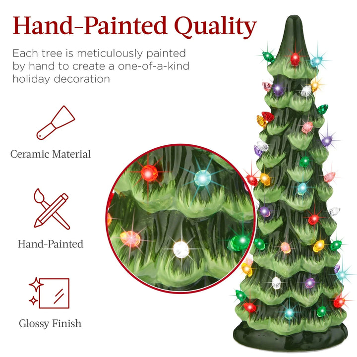 Pre-Lit Ceramic Christmas Tree - Choose 8, 10 or 12 Inches: A closer look at the finish
