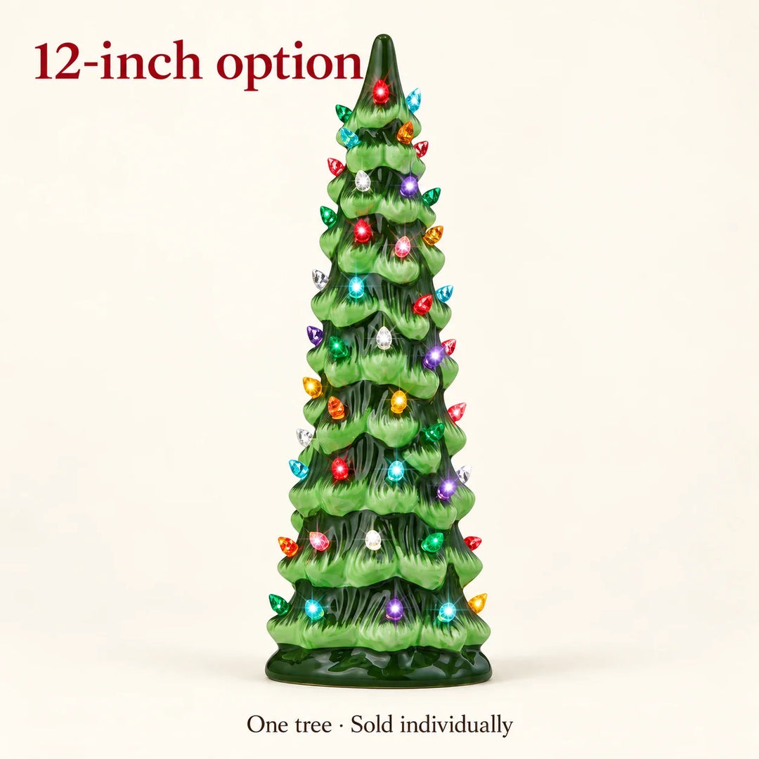 Pre-Lit Ceramic Christmas Tree - Choose 8, 10 or 12 Inches: The 12-inch option