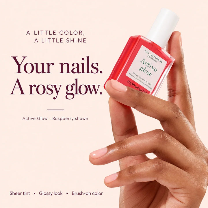 Active Nail Polish - Raspberry Glow &amp; Powder Pink Blur: A little color, a little shine