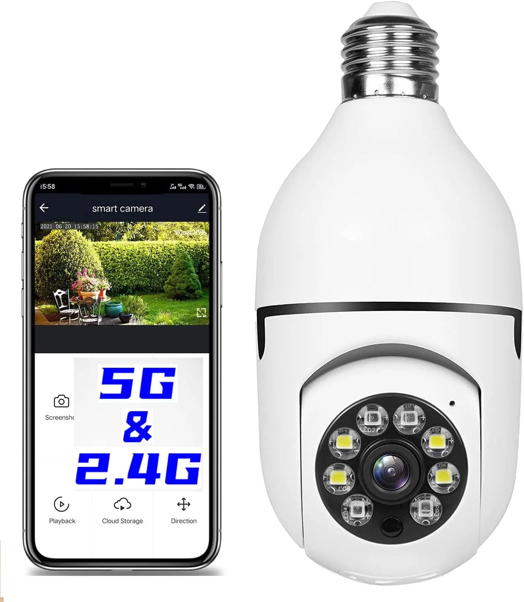 Light Bulb Security Camera – No Subscription, Full Remote Access - DHACTIVE