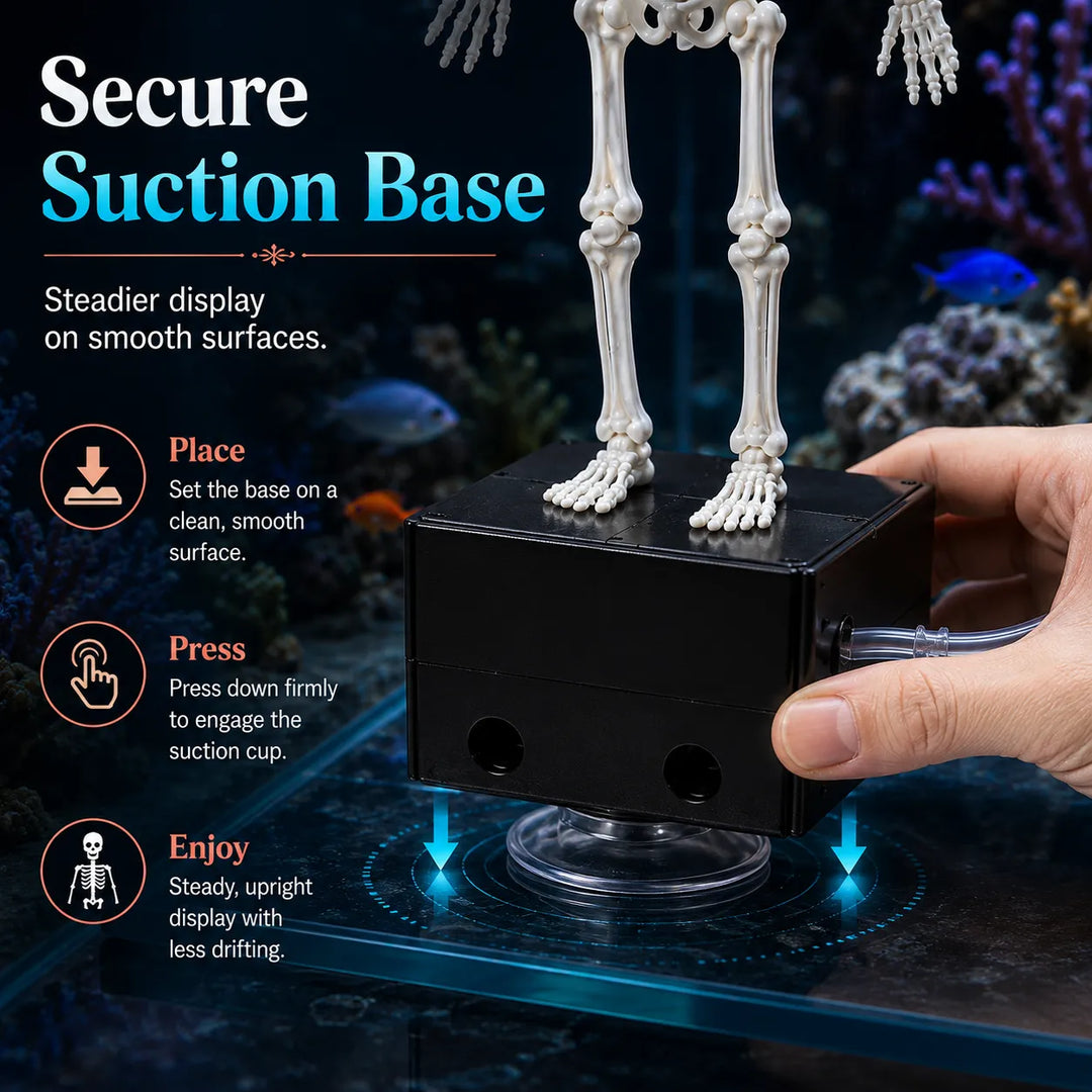 Skeleton Fish Tank Ornament with Bubbler – Playful Underwater Accent