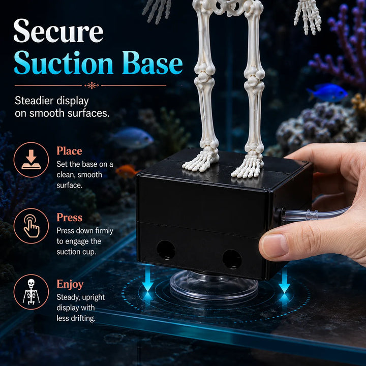 Skeleton Fish Tank Ornament with Bubbler – Playful Underwater Accent