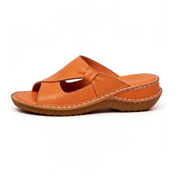 Leather Crossover Slide Sandals - DHACTIVE 10