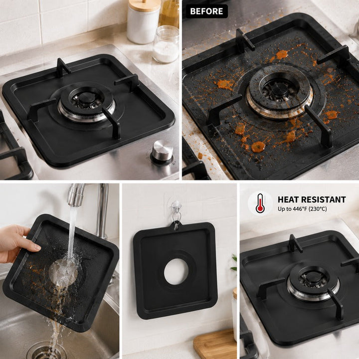 Reusable Silicone Gas Stove Protector Mat, Cut-to-Fit Burner Pad