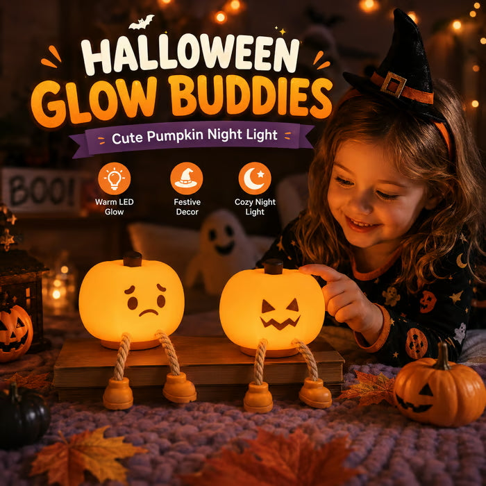Squishy Pumpkin Night Light – USB Rechargeable, 3 Brightness Levels
