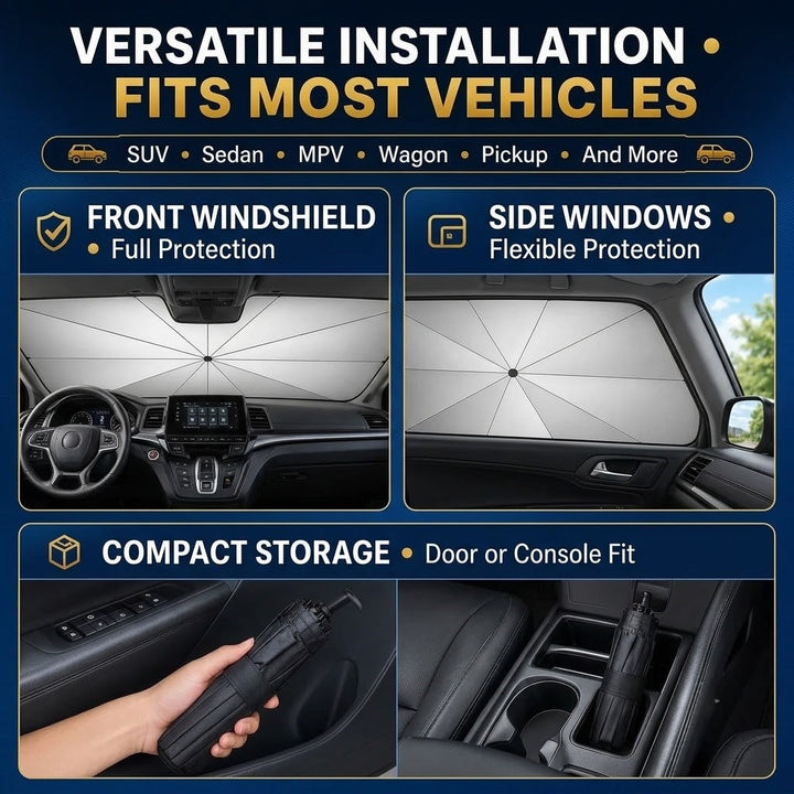 Aviation Aluminum Car Sun Shade Umbrella for Sedans SUVs - DHACTIVE 3