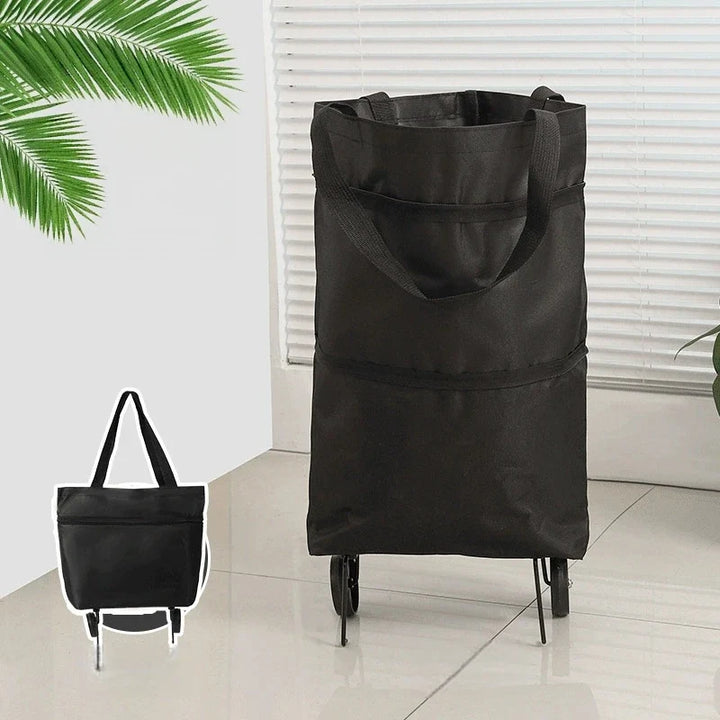 Foldable Rolling Grocery Bag Cart – Large Capacity Tote for Easy Shopping Trips