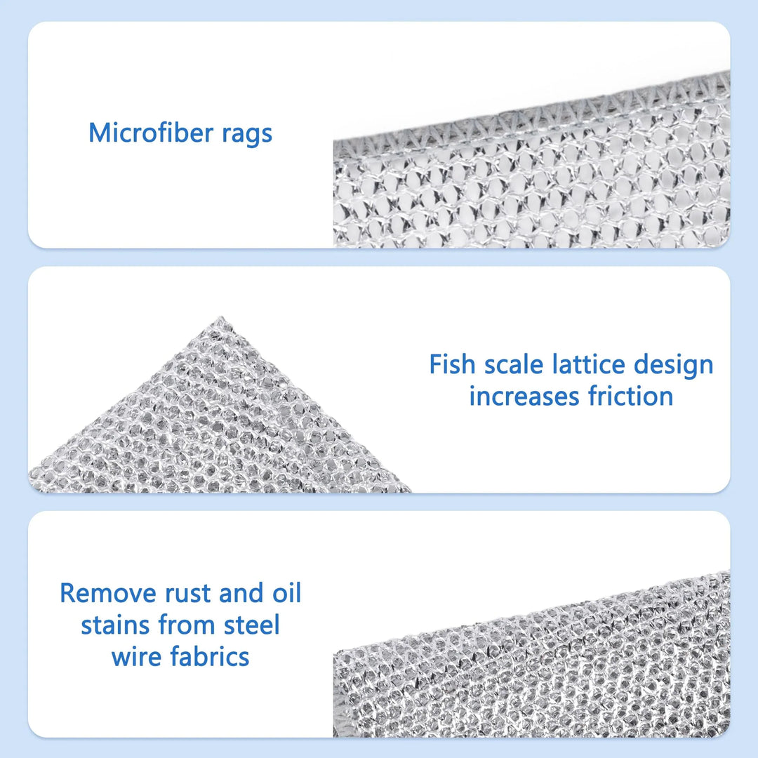 Diamond-Weave Scrub Cloths for Kitchen – Non-Scratch, Odor-Free, 10/30 Packs
