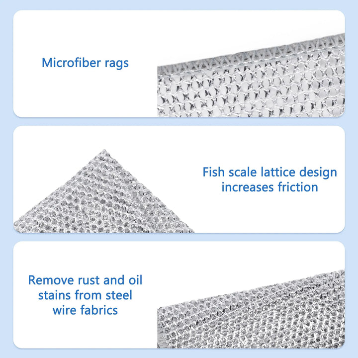 Diamond-Weave Scrub Cloths for Kitchen – Non-Scratch, Odor-Free, 10/30 Packs