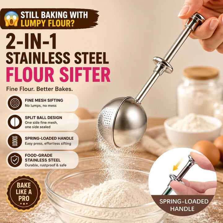 2Pcs Powder Duster for Baking | No Mess, No Clog, One-Handed