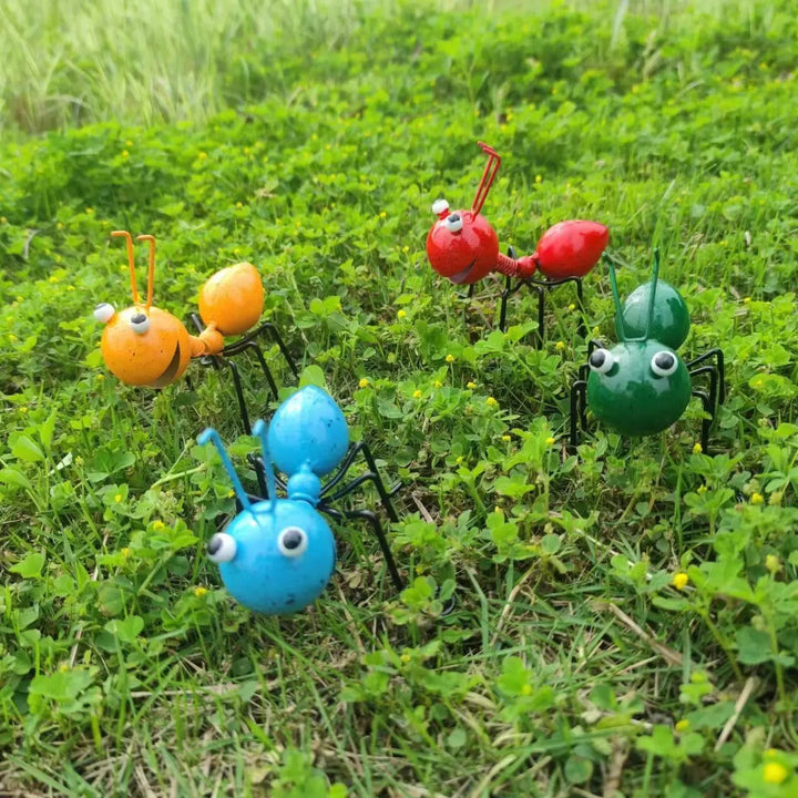 4Pcs Dancing Ant Garden Decor – Bouncy Metal Yard Art - DHACTIVE 5