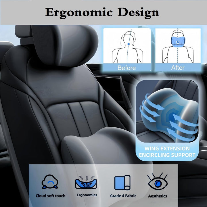 Car Headrest &amp; Lumbar Support Cushion - DHACTIVE 2