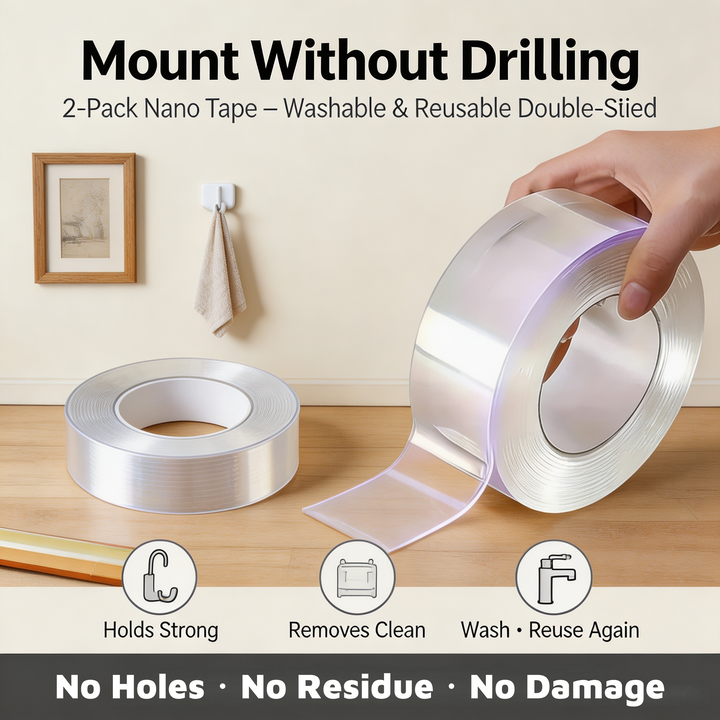 2-Pack Nano Tape – Washable &amp; Reusable Double-Sided