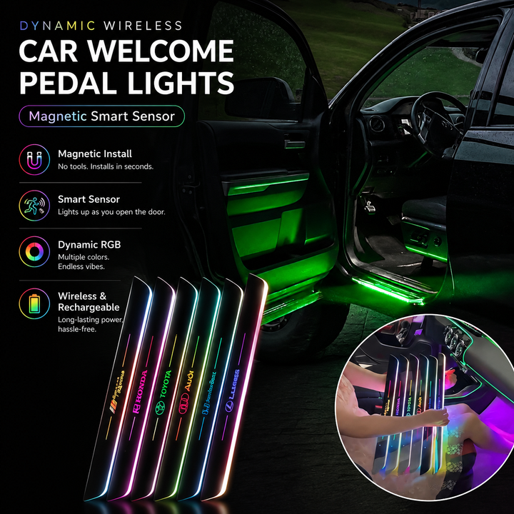 Dynamic Wireless Car Welcome Pedal Lights (Magnetic Smart Sensor) - DHACTIVE
