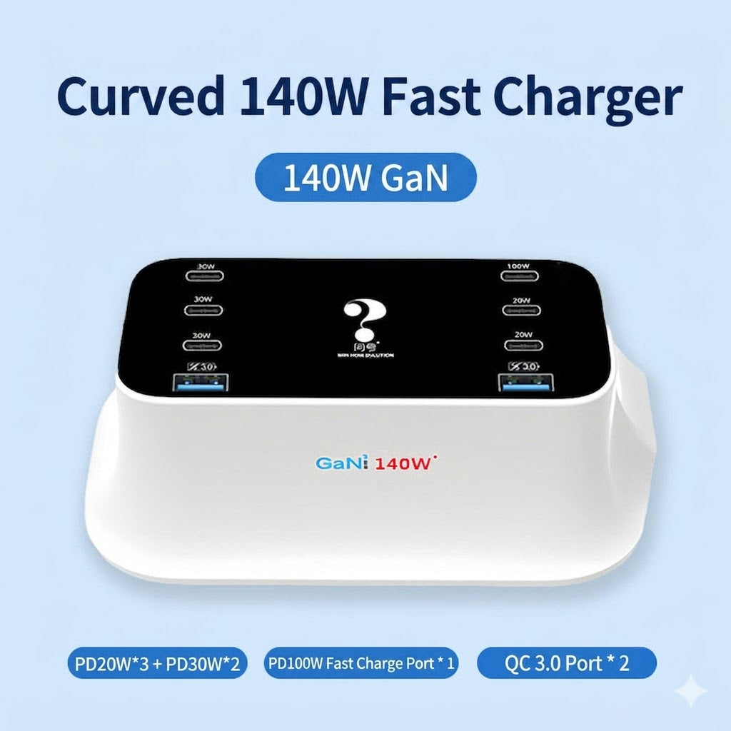 8-Port USB Charging Station – 55W-140W Fast Charger Hub - DHACTIVE 4