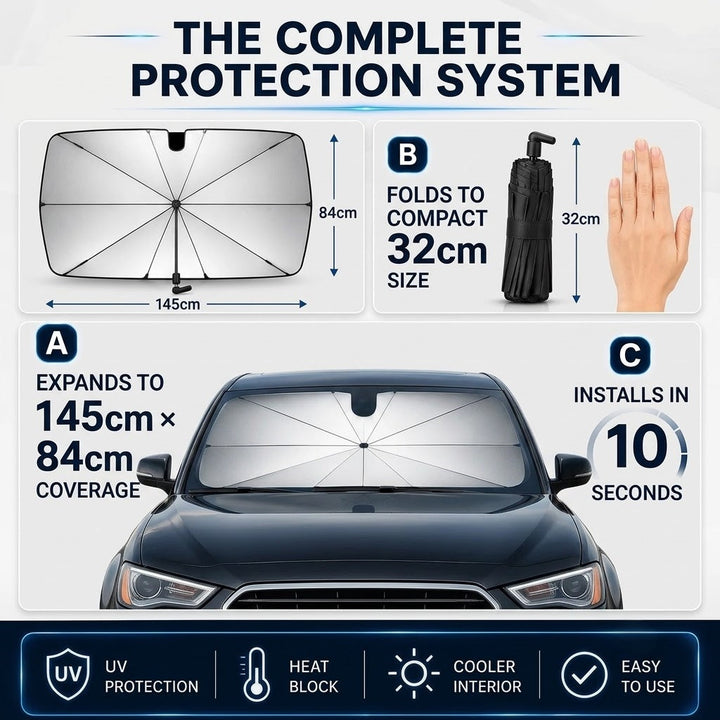 Aviation Aluminum Car Sun Shade Umbrella for Sedans SUVs - DHACTIVE 4