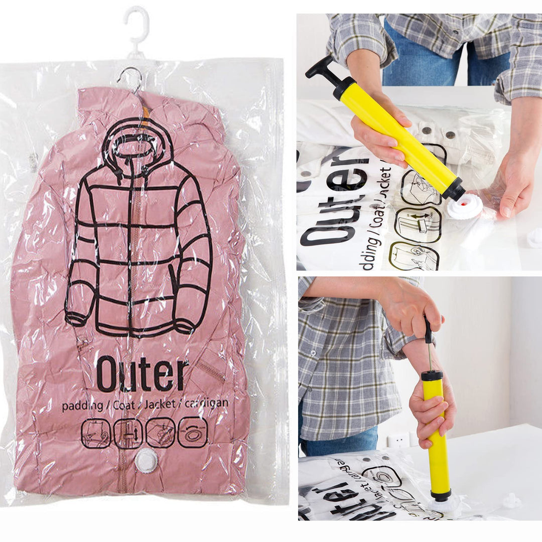 Hanging Vacuum Storage Bags: Heavy-Duty Space-Saver System for Coats &amp; Jackets - DHACTIVE 3