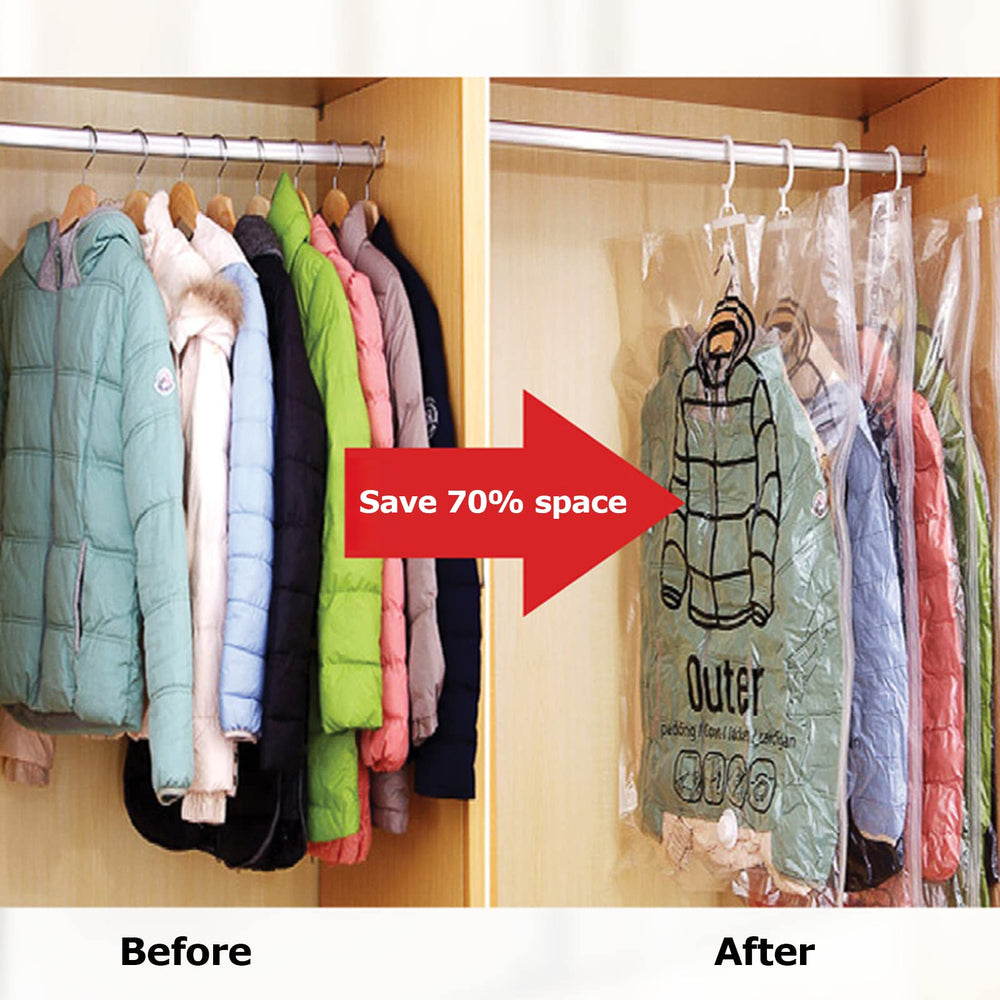Hanging Vacuum Storage Bags: Heavy-Duty Space-Saver System for Coats & Jackets - DHACTIVE 2