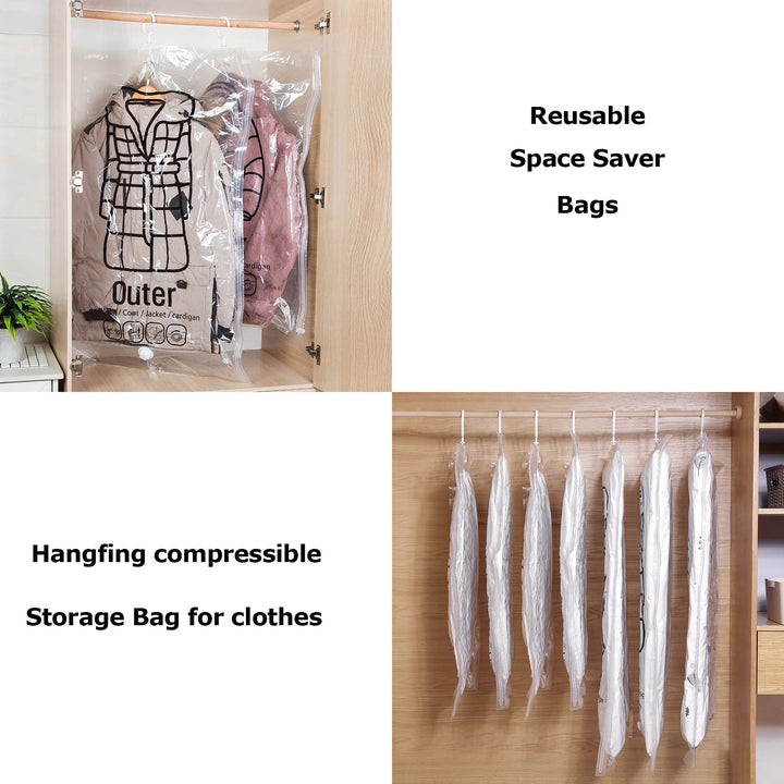 Hanging Vacuum Storage Bags: Heavy-Duty Space-Saver System for Coats &amp; Jackets - DHACTIVE 5