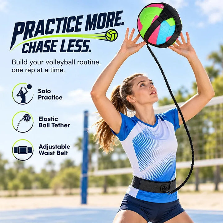 Solo Volleyball Trainer with Elastic Cord – Practice Bumps, Sets &amp; Serves Alone