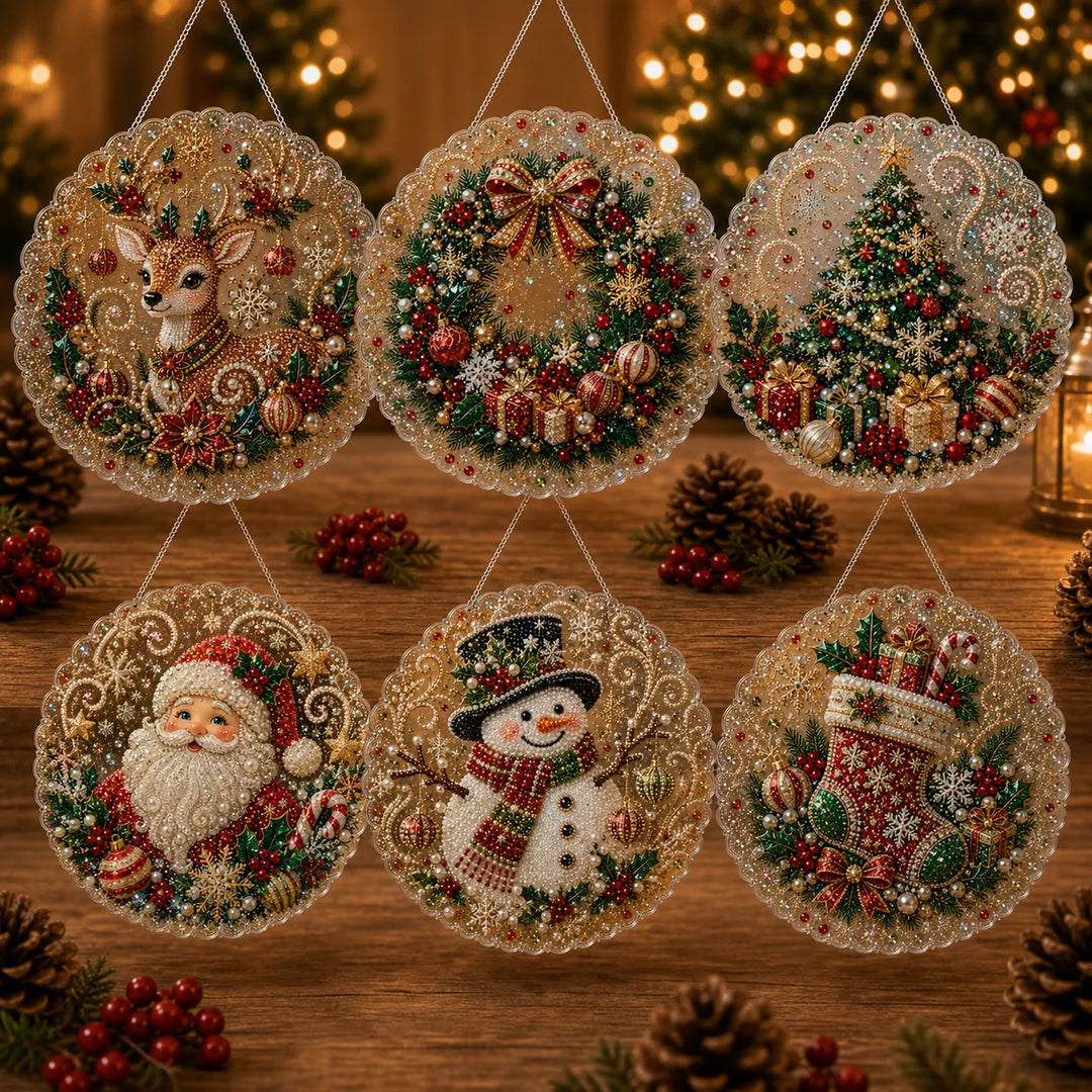 Christmas Pearl Diamond Art Suncatcher Kit – DIY Sparkling Ornament