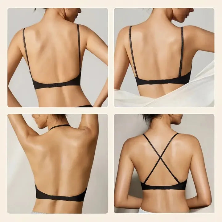 Deep V Wireless Backless Bra — Seamless, Convertible Straps, S–XL