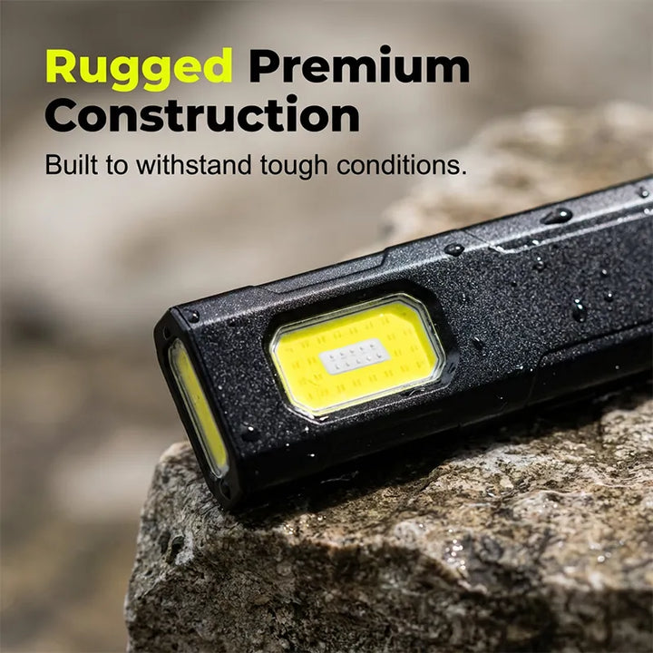 Magnetic Hands-Free Work Light - Dual Mode LED &amp; COB, Ultra-Light Clip