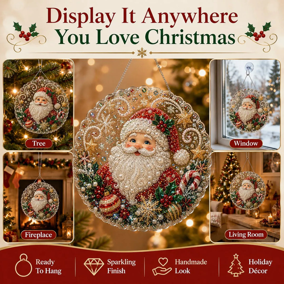 Christmas Pearl Diamond Art Suncatcher Kit – DIY Sparkling Ornament