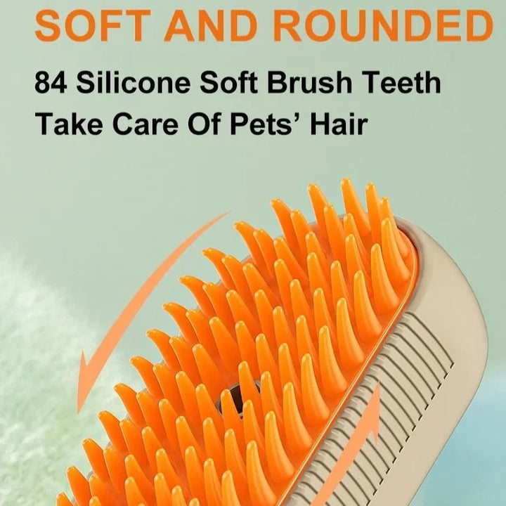 3-in-1 Pet Steam Brush – One-Click Spray Stops Flying Fur