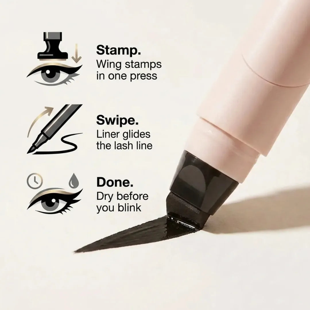 Wing Stamp Eyeliner Pen — Press, Swipe, Done in Seconds