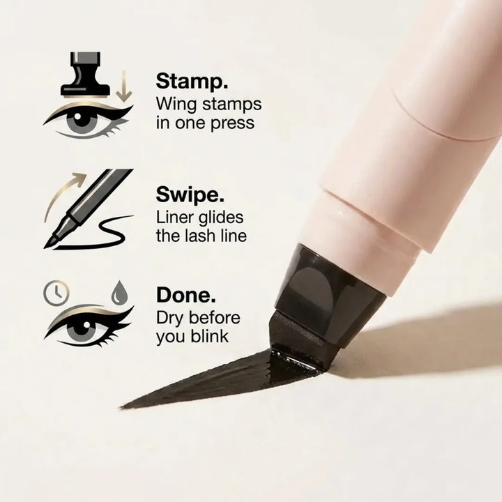 Wing Stamp Eyeliner Pen — Press, Swipe, Done in Seconds