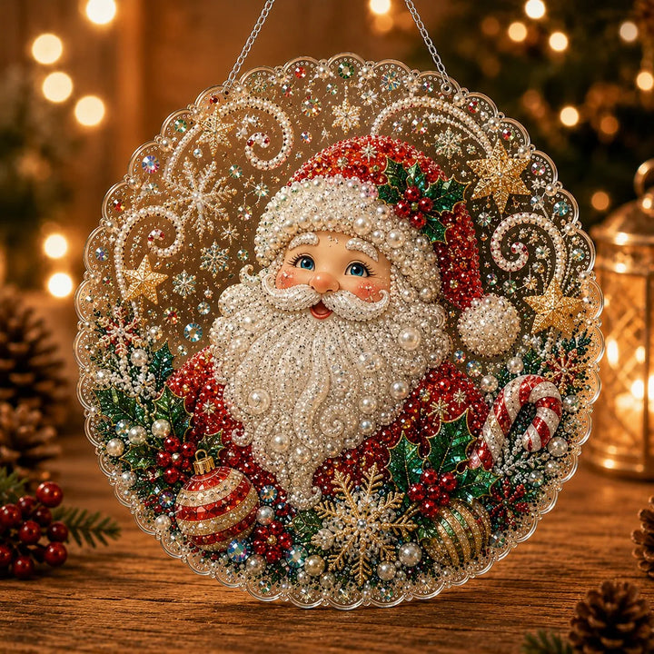 Christmas Pearl Diamond Art Suncatcher Kit – DIY Sparkling Ornament