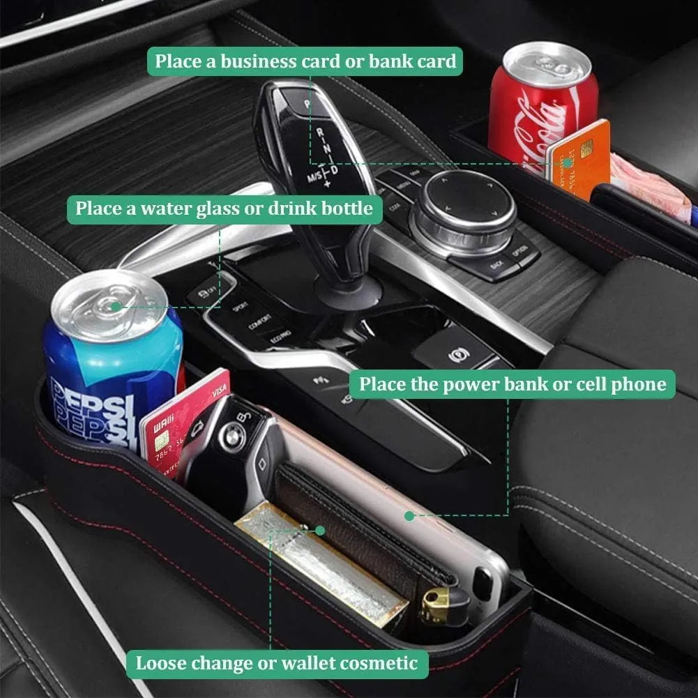 PU Leather Car Seat Gap Organizer, Fill the Console Gap