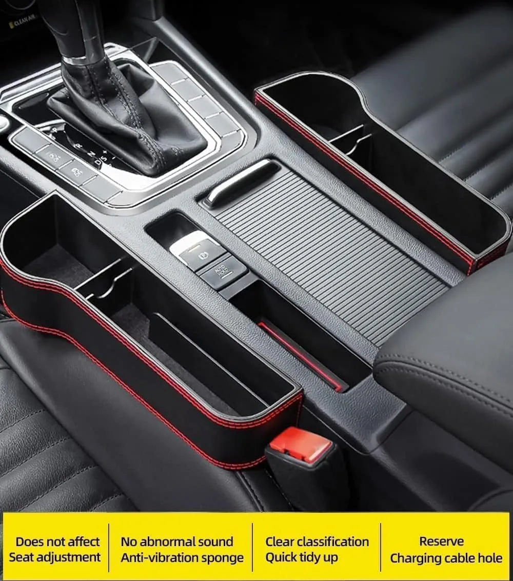 PU Leather Car Seat Gap Organizer, Fill the Console Gap