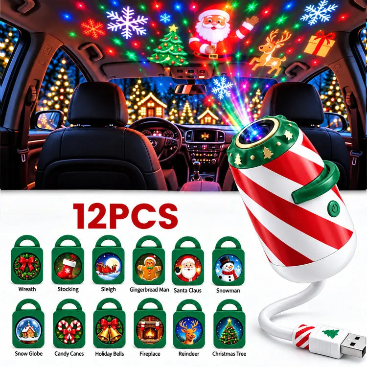 Christmas Car Window Projector Light – Festive Scenes on Glass