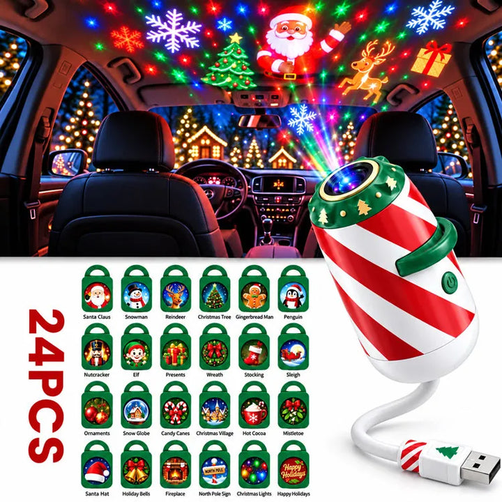 Christmas Car Window Projector Light – Festive Scenes on Glass