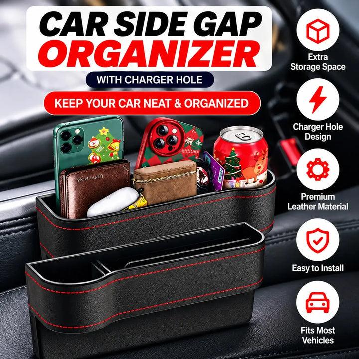 PU Leather Car Seat Gap Organizer, Fill the Console Gap