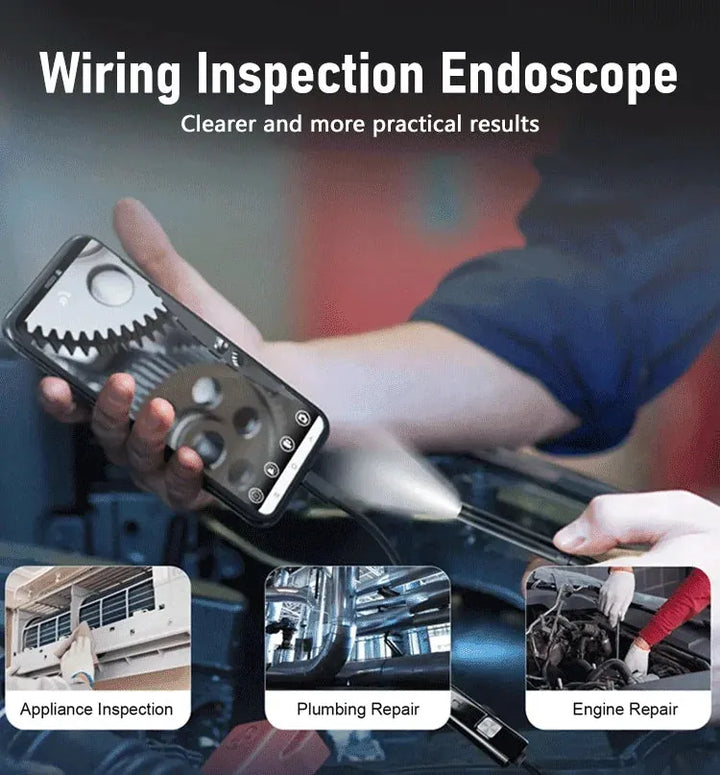 Plug-and-Play Endoscope Camera with Light – HD Inspection for Pipes &amp; Walls